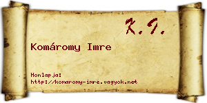 Komáromy Imre névjegykártya